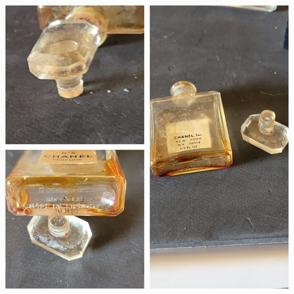 3 vtg CHANEL #5 bottles 1 REFILLABLE ATOMIZER empty - Picture 2 of 5